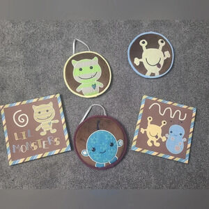 5 Piece CoCalo Baby Peek-a-Boo Monsters Wall Decor